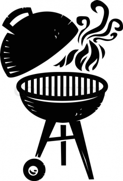 Black BBQ Grill Cooking with Smoke and ... | Stock vector ...