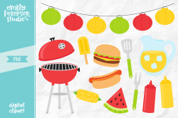 Summer BBQ Clipart Illustration PNG