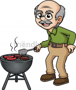 Old Man Barbecuing | Old man cartoon, Cartoon, Cooking clipart