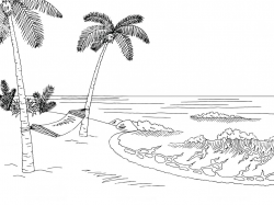 Black and white beach clipart 4 » Clipart Station