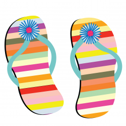 Flip Flops On The Beach Clipart - Clip Art Library