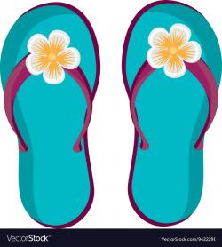 Blue beach flip flops graphic
