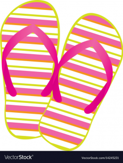 Colorful silhouette of beach flip-flops