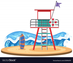 Lifeguard tower on beach