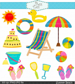 Summer Beach clip art Digital clip art - sun sea sand clip ...