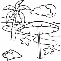 Beach clipart black and white 2 » Clipart Station