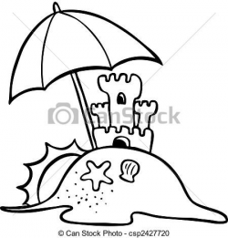 beach scene clip art black and white - Google Search | Beach crafts ...