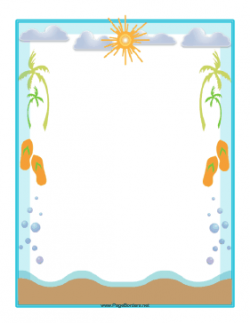 This peaceful beach border includes surf and sand, complete with ...