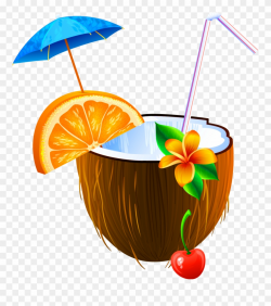 Coconut Clipart Beach Drink - Coconut Juice Clipart Png Transparent ...
