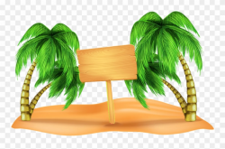 Clip Art Coconut On The Picture Material - Beach Clipart - Png ...