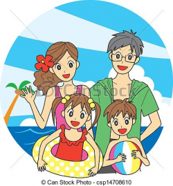 Family at the beach