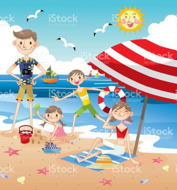 Beach Family Cliparts 18 - 743 X 800 - Making-The-Web.com