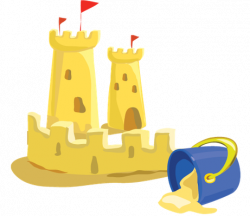 Sand castle baby items on the beach sandcastle clipart arts ...