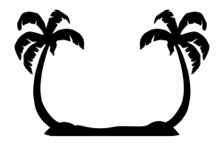 Palm Trees,facing,black Silhouettes,beach,free Vector - Palm Tree ...