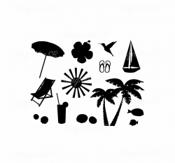 Beach SVG/, Beach DXF/, Beach Clipart/, cutting, Beach vector, Beach ...