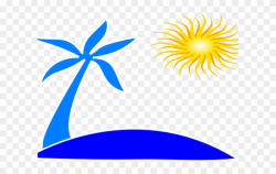 Sun Clipart Clipart Beach - Palm Tree And Beach Logo - Png Download ...