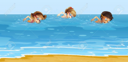 Swimming in the beach clipart 2 » Clipart Portal