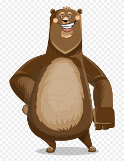 Happy Bear Vector Cartoon Character - Bear Cartoon Characters Png ...