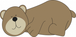 Hibernating Bear Clip Art | Bear Sleeping - adorable brown bear ...