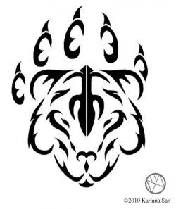 tribal-bear-paw-and-face- - Clip Art Library