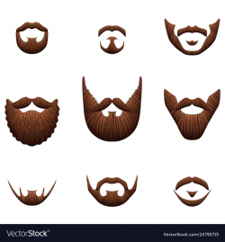 Hipster beards icons photo realistic set