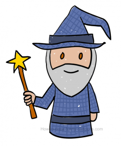 How to draw a wizard clip art