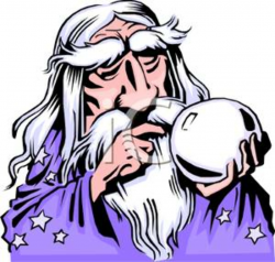 A Bearded Wizard Gazing Into A Crystal Ball - Royalty Free ...
