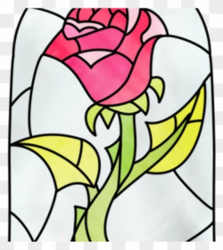 Stained Glass Clipart Cartoon - Beauty And The Beast Flower ...