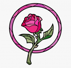 Stained Glass Rose Beauty And The Beast , Transparent ...