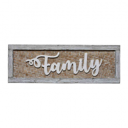 Family Wood and Bamboo Decorative Sign in Brown | Bed Bath ...