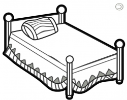 Black And White Clipart Bed & Free Clip Art Images #10206 ...