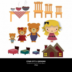 Goldilocks and the three bears Clip Art- Clipart, Vector Art ...