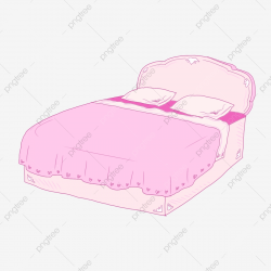 Hand-painted Bed Pink Bed Illustration Princess Bed Beautiful Bed ...