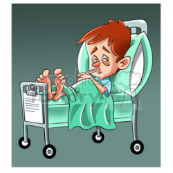 child sick in hospital bed clipart. Royalty-free clipart # 393491
