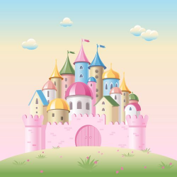 Colored kids castles vector | Fairytale castle, Castle ...