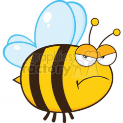 6547 Royalty Free Clip Art Angry Bee Cartoon Mascot Character clipart.  Royalty-free clipart # 389473