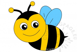 Happy Bee Cartoon ClipArt – Coloring Page