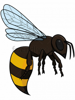 Bee Flying Side View in 2019 | Clipart Of Animals | Bee illustration ...