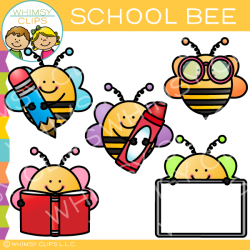 Free School Bee Clip Art , Images & Illustrations | Whimsy Clips ®