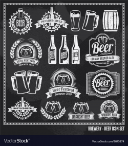Beer chalkboard icon set