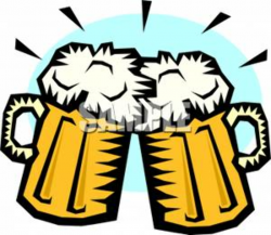 Clip Art Image: Two Beer Pints Clinking