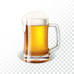 Illustration with fresh lager beer in a beer mug on ...