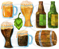 Watercolor Beer Clipart