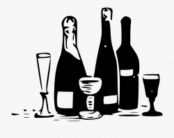 Alcohol Bottle Clipart Black And White - Beer And Wine ...