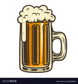 Beer mug design element for logo label emblem