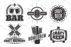 Craft beer vintage logos