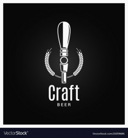 Beer tap logo craft beer label on black