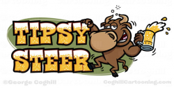Tipsy Steer Drunk Bull Cartoon Logo - Coghill Cartooning ...