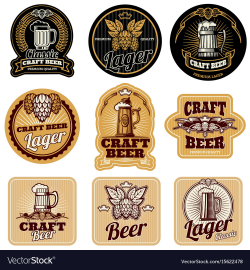 Vintage beer bottle labels