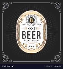 Classic vintage frame for beer labels banner